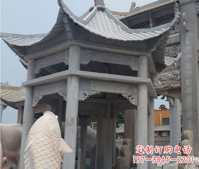 徐州精美仿古双层石雕凉亭