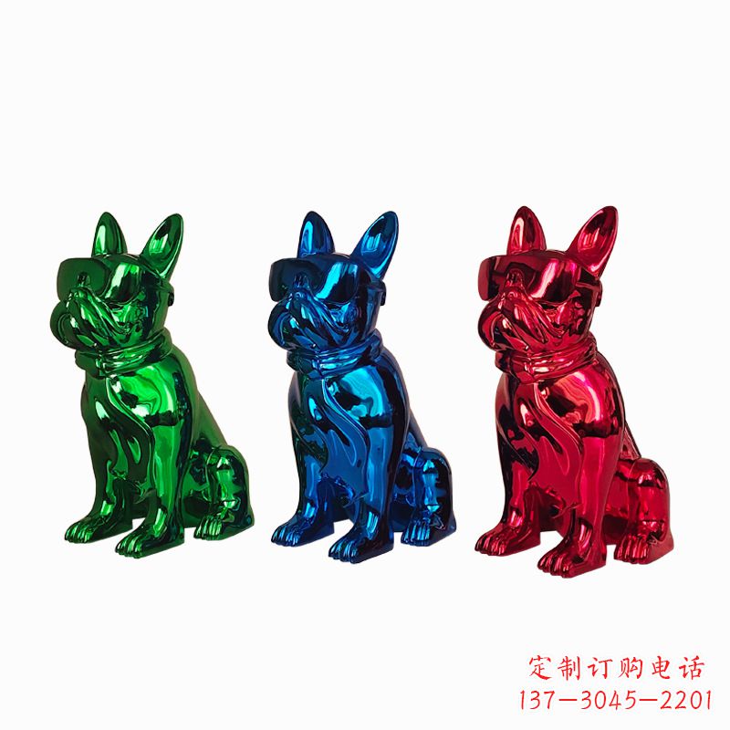 徐州仿琉璃斗牛犬生肖狗雕塑