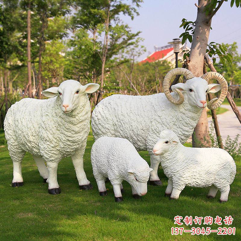 徐州仿真绵羊雕塑-农家院庭院仿真动物摆件