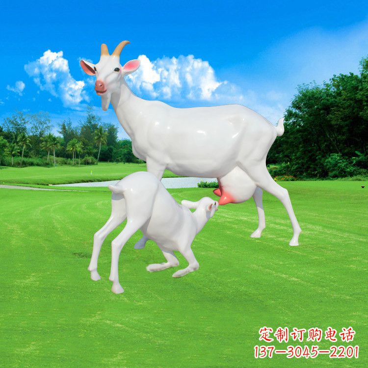 徐州精美仿真羊羔羊跪乳雕塑