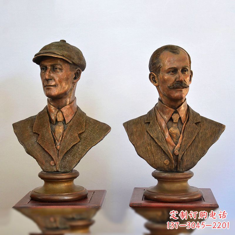 徐州飞机发明者莱特兄弟仿真头像雕塑摆件