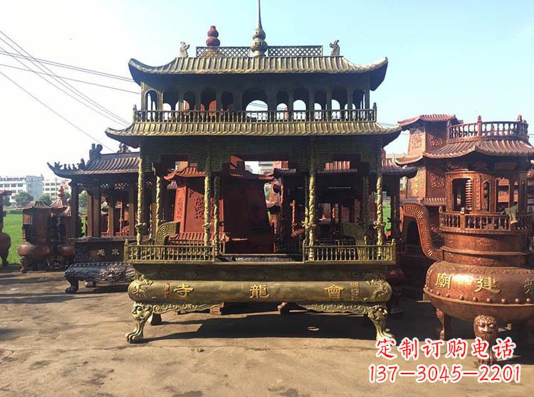 徐州高浮雕螭龙纹铜香炉