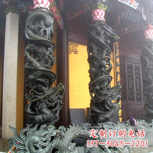 徐州高浮雕铜雕盘龙柱