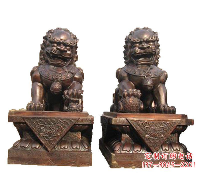徐州公司汇丰狮子铜雕塑摆件 (2)