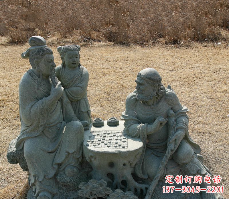 徐州公园八仙下棋小品铜雕