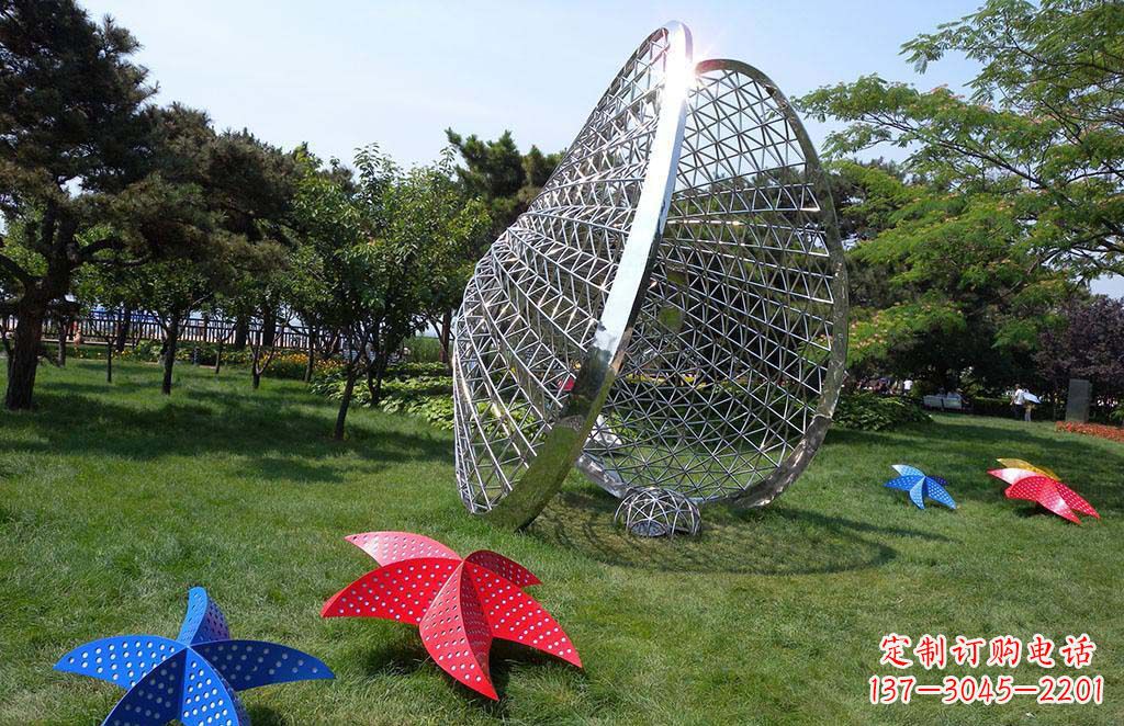徐州公园不锈钢贝壳海星景观雕塑