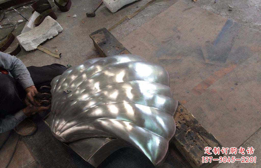 徐州公园不锈钢贝壳景观雕塑
