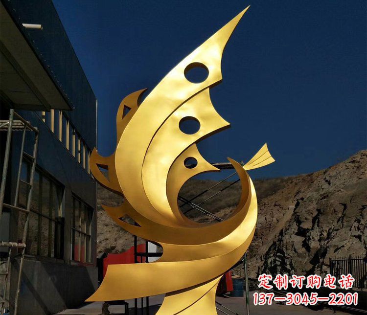 徐州公园不锈钢抽象凤凰景观雕塑 (2)