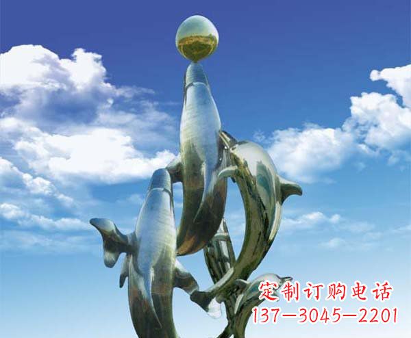 徐州有定制|不锈钢|大型海豚雕塑