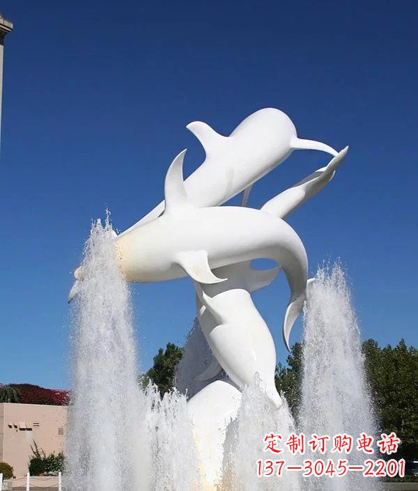 徐州公园不锈钢动物海豚雕塑