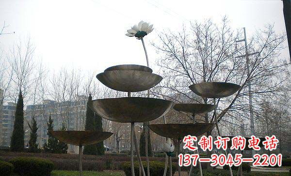 徐州中领雕塑定制不锈钢荷花景观雕塑
