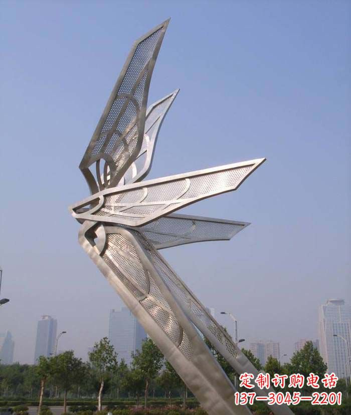 徐州大型不锈钢蝴蝶翅膀雕塑