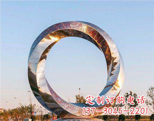 徐州精美的不锈钢圆环景观雕塑