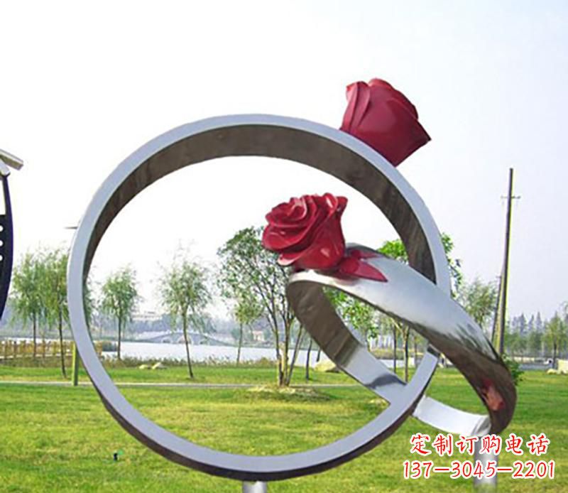 徐州公园不锈钢戒指景观雕塑