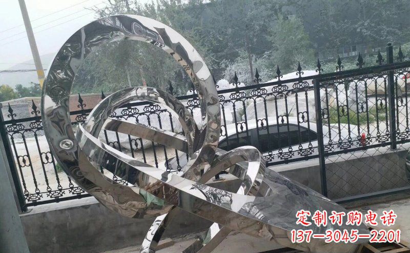 徐州公园拼接圆环景观不锈钢雕塑