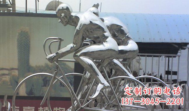 徐州不锈钢骑行自行车雕塑
