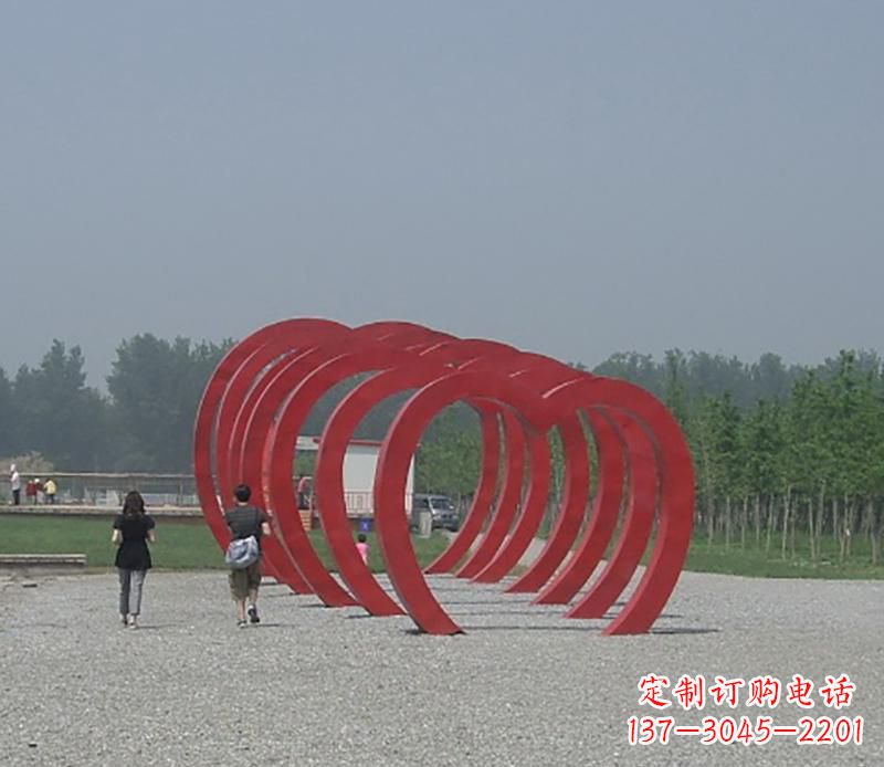 徐州公园不锈钢心形拱门景观雕塑