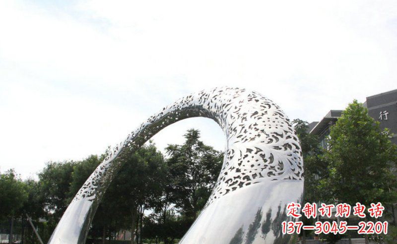徐州优雅定制不锈钢圆形拱门雕塑