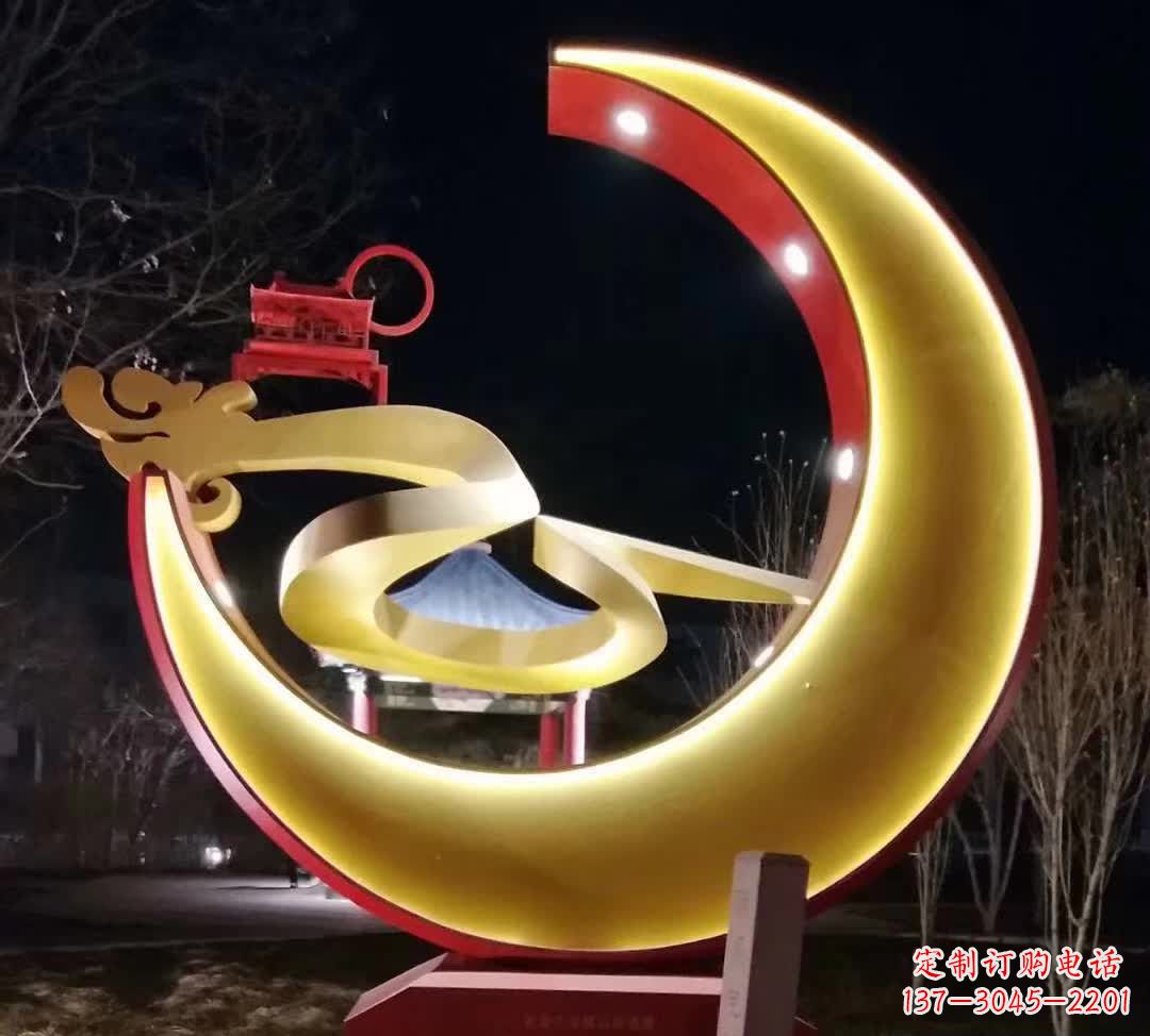 徐州精致不锈钢月亮雕塑