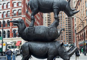 徐州精美犀牛铜雕，城市街道创意装饰