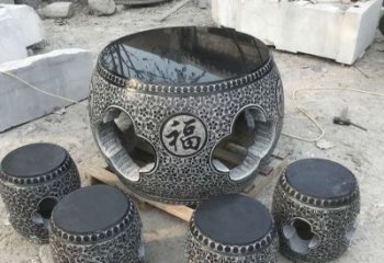 徐州特大型福字桌凳石雕