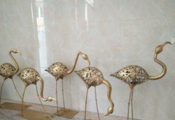 徐州不锈钢抽象火烈鸟动物雕塑