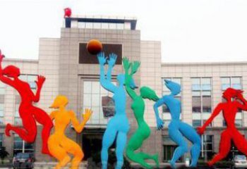 徐州激情运动的写照不锈钢女孩打篮球雕塑