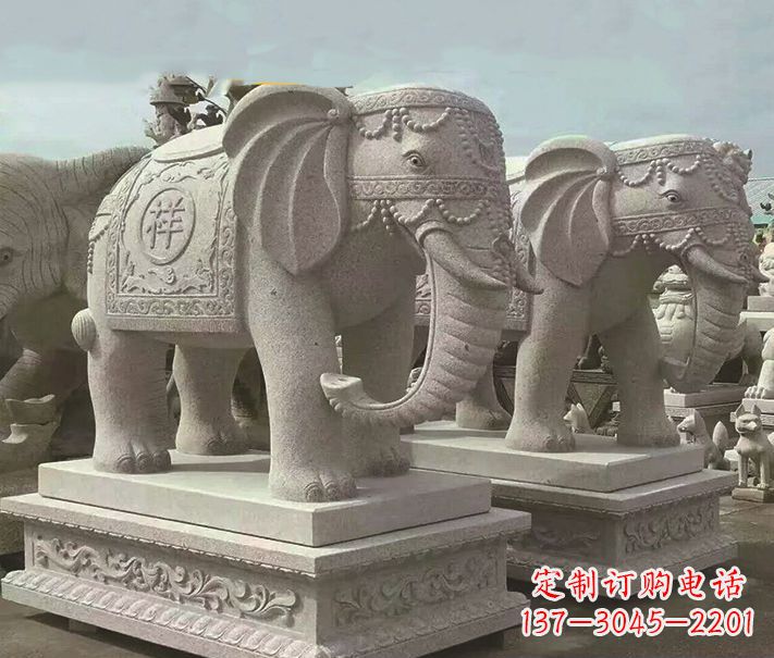 徐州精美大象大理石雕塑