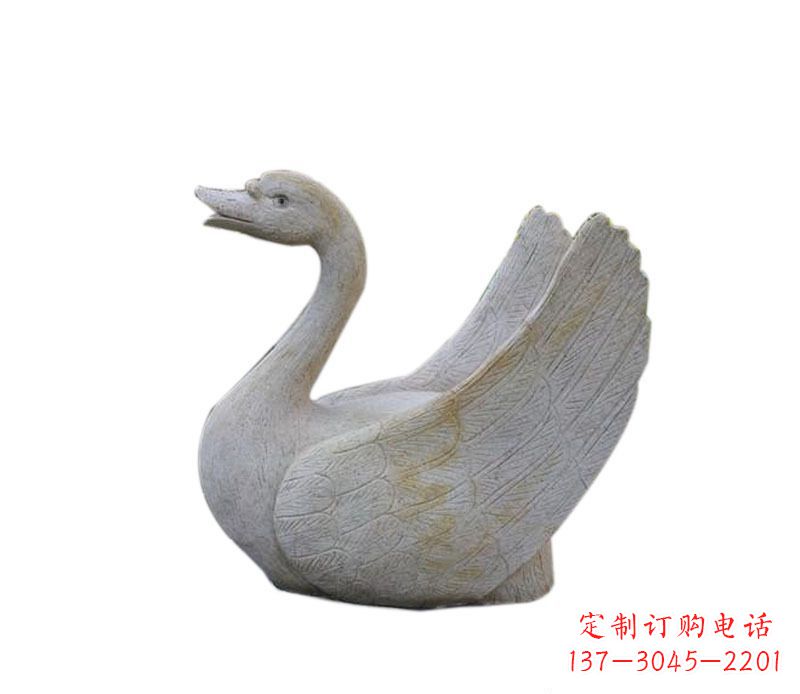 徐州公园大理石天鹅喷泉景观石雕