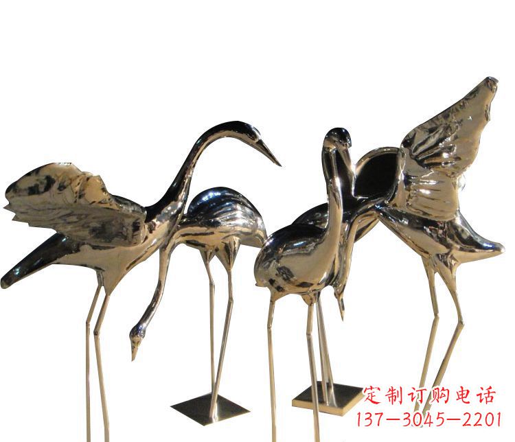 徐州三角中国领雕塑不锈钢仙鹤雕塑