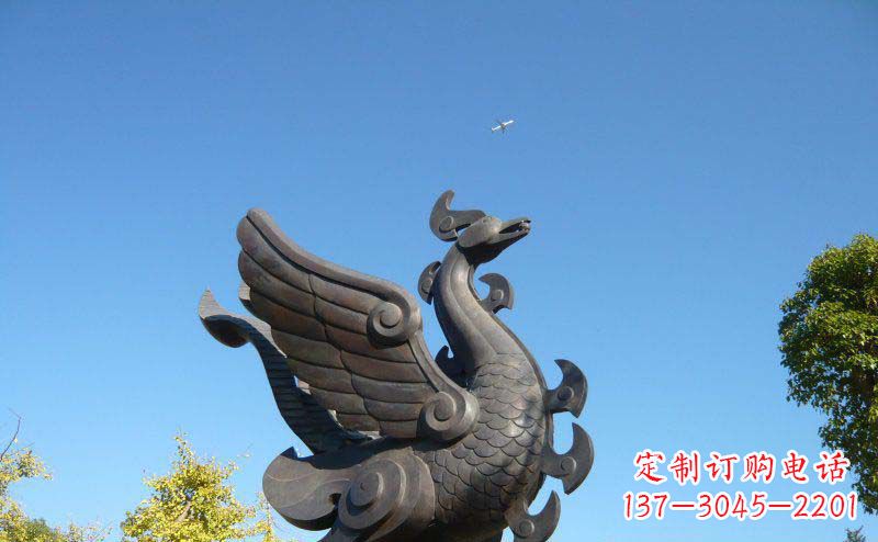 徐州公园凤凰景观铜雕