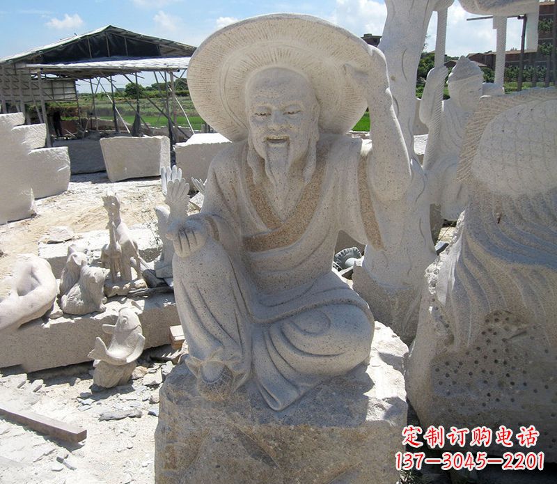 徐州公园姜太公石雕