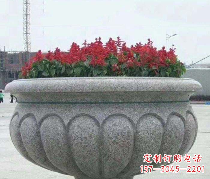 徐州公园景观大理石花盆石雕 (5)