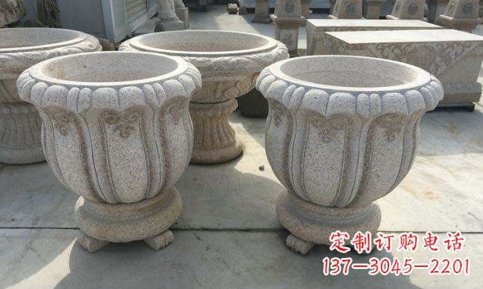 徐州公园景观大理石花盆石雕 (4)