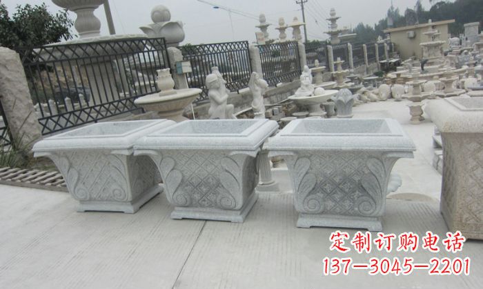 徐州公园景观大理石花盆石雕 (10)