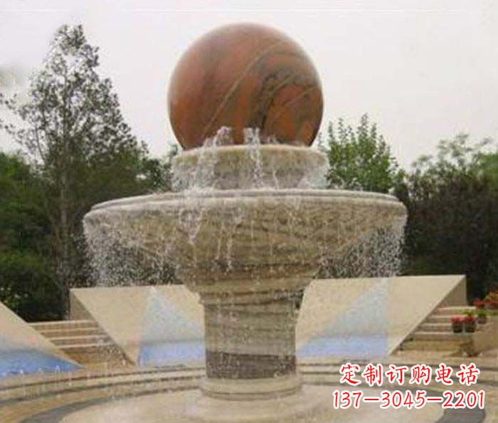 徐州公园景观风水球喷泉石雕 (2)
