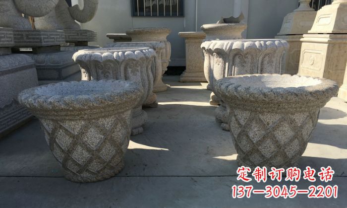 徐州花篮式花盆石雕