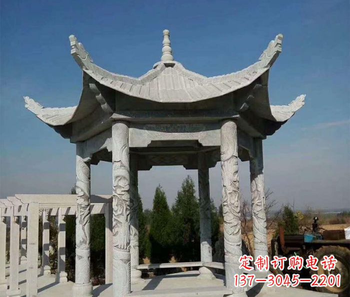 徐州六角凉亭石雕精美雕塑