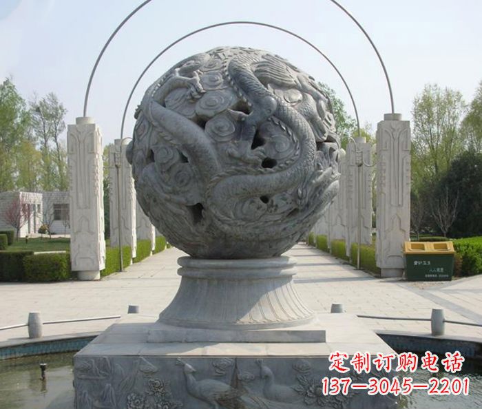 徐州公园景观镂空龙浮雕喷泉石雕