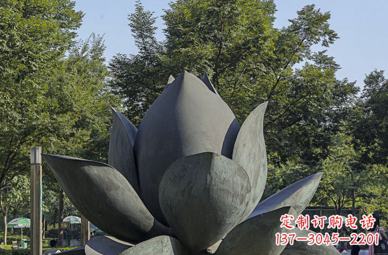 徐州公园莲花景观铜雕