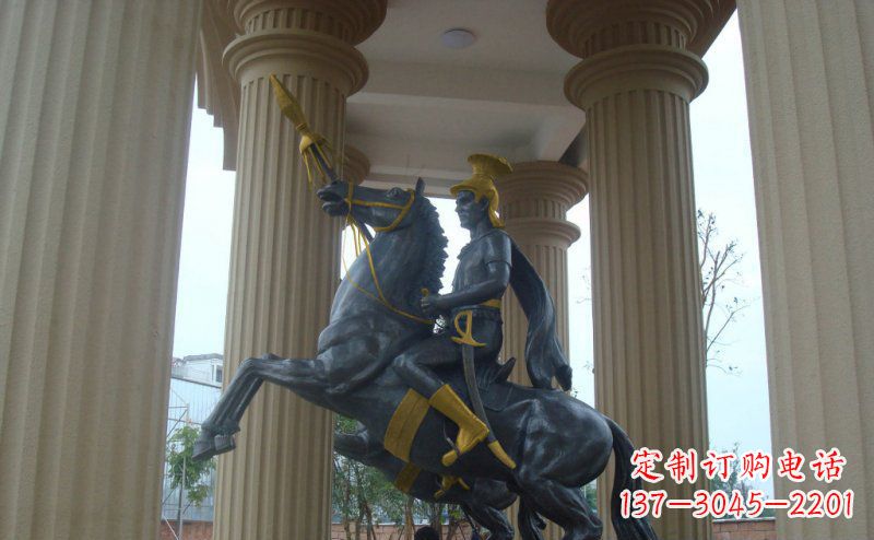 徐州公园骑马的罗马士兵人物铜雕