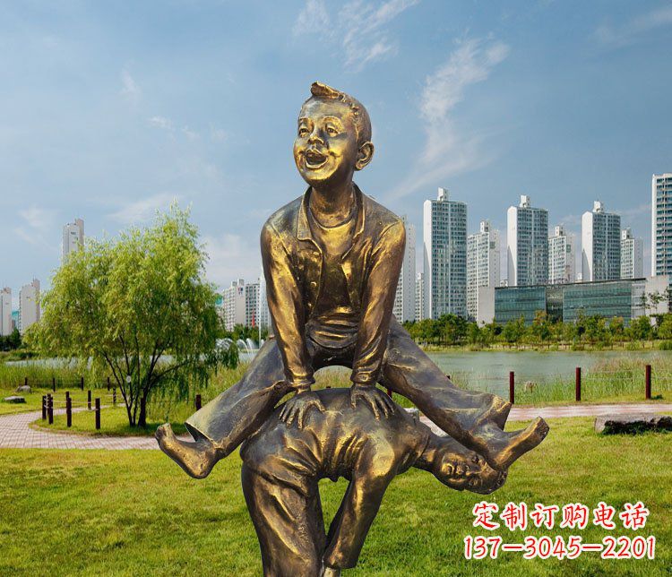 徐州中领雕塑铜质经典跳马蹲人雕塑