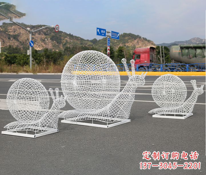 徐州公园蜗牛镂空不锈钢雕塑