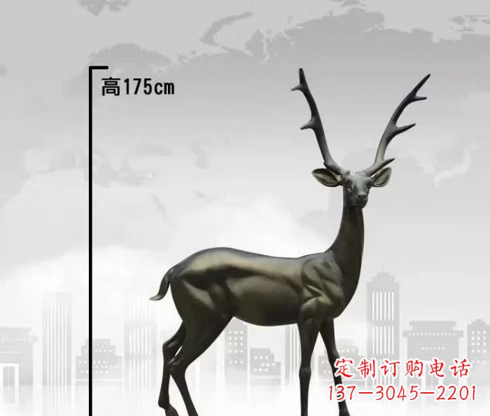 徐州精致优雅的铜制公园小鹿雕塑