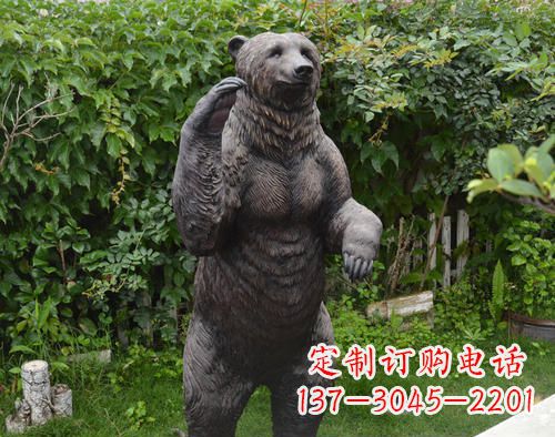徐州仿真狗熊铜雕,体现野性的自然美丽
