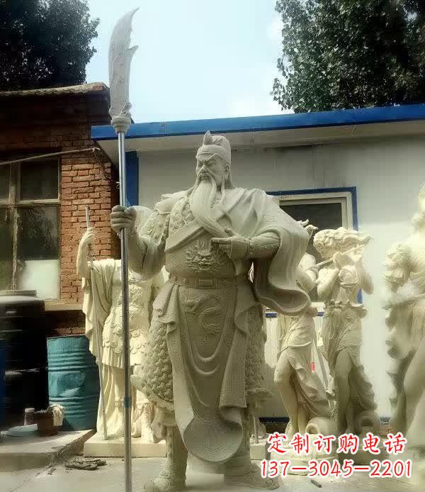 徐州中领雕塑古代关公石雕