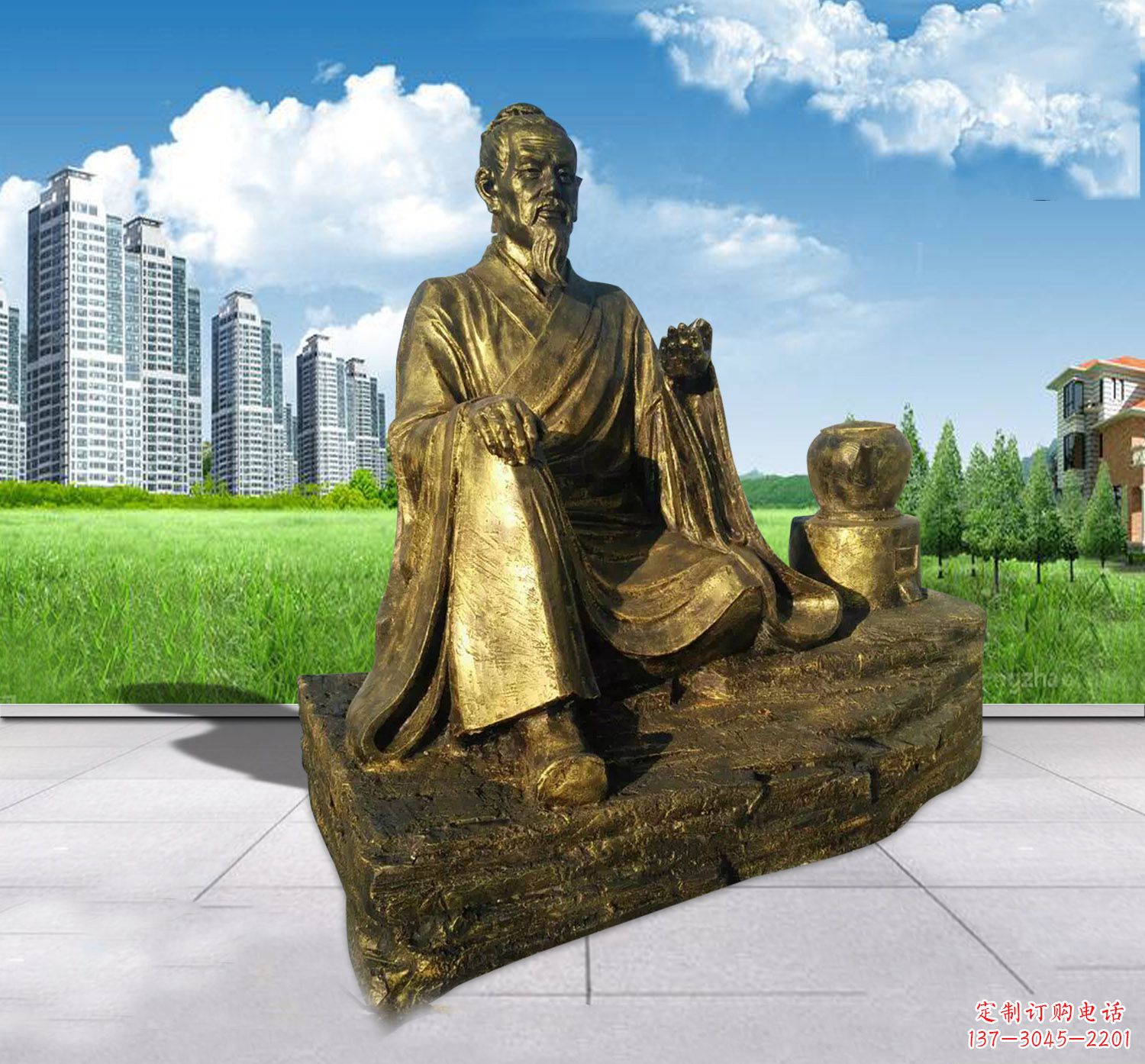 徐州匠心独运——中领雕塑张仲景铜雕