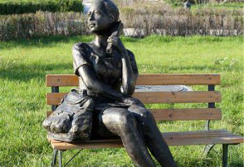 徐州人物座椅雕塑——少女望远