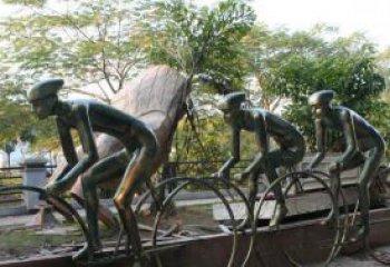 徐州精致铜雕自行车景观雕塑