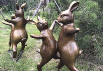 徐州铜雕奔跑兔子动物雕塑